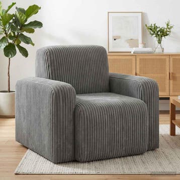 vidaXL Fauteuil Lichtgrijs corduroy, Verzenden, Nieuw