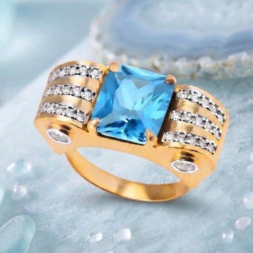 Zonder minimumprijs - Ring 18-karaats goudlaag, Zilver, Nieuw