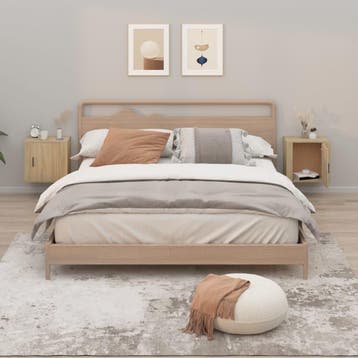 vidaXL Nachtkastjes 2 st wandgemonteerd 50x30x47 cm sonoma, Huis en Inrichting, Slaapkamer | Nachtkastjes, Minder dan 45 cm, Verzenden