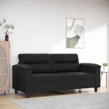 vidaXL Tweezitsbank 140 cm kunstleer zwart, Verzenden, Leer, Minder dan 150 cm, Nieuw