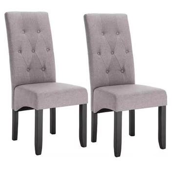 Set van 2 Eetkamerstoelen – Hoge Rugleuning en Houten Poten, Verzenden, Nieuw