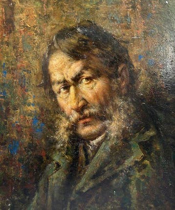 Nazzareno Sidoli (1879–1969) - Ritratto di Uomo con Baffi -