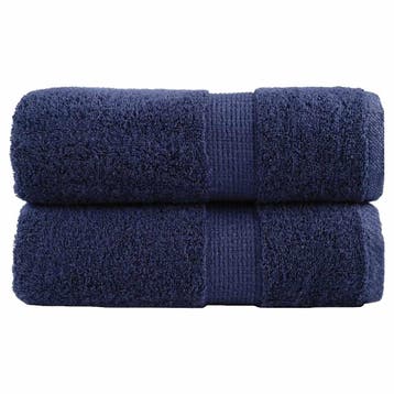 vidaXL Premium washandjes SOLUND 2 stuks marineblauw 30x30, Verzenden, Nieuw, Blauw