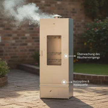 RVS Smoker BBQ met Houtspaanderbak - 44.5x29x110cm - Ideaal, Verzenden, Nieuw