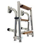 RVS Zwemtrap met 3,4 of 5 Teak treden-2+2 totaal 4 treden, Watersport en Boten, Accessoires en Onderhoud, Ophalen of Verzenden