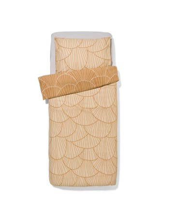 HEMA Dekbedovertrek 140x200/220cm zacht katoen schelpen zand, Verzenden, Nieuw, Beige