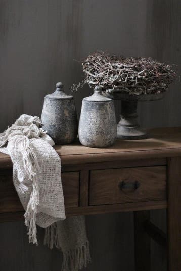 Houten pot Old grey Maya 21 cm, Huis en Inrichting, Ophalen of Verzenden, Nieuw