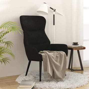 vidaXL Relaxstoel stof zwart, Verzenden, Nieuw