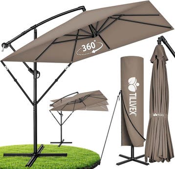 Zweefparasol - Tuinparasol - Parasol 235x235 cm - Met voet -, Verzenden, Zo goed als nieuw