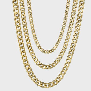 Gouden Roestvrij Stalen Cuban Link Kettingen voor Heren & Da, Verzenden, Nieuw
