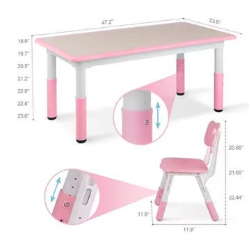 Verstelbare Kindertafel met 4 Stoelen – Activiteitenset, Verzenden, Nieuw