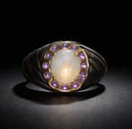 925 zilver - opaal - amethist - Ring