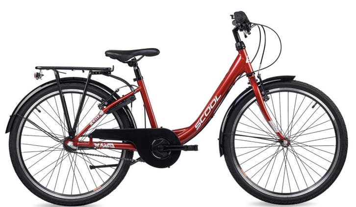 SCOOL chiX Steel 24 Rood - Wit 3-Speed 8+, Fietsen en Brommers, Fietsen | Kinderfietsjes, Nieuw, Verzenden
