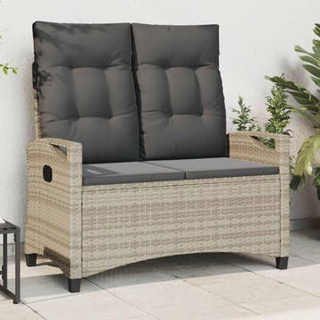 vidaXL Tuinbank met kussen 105 x 60 x 112 cm staal, Tuin en Terras, Verzenden, Nieuw