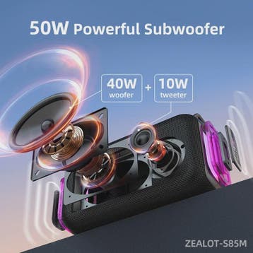 ZEALOT S85 Karaoke Bluetooth Speaker met 2-weg geluidssystee, Verzenden, Nieuw