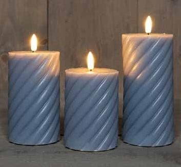 Ledkaars buitenkaars lichtblauw swirl 3d flame annas, Ophalen of Verzenden, Nieuw