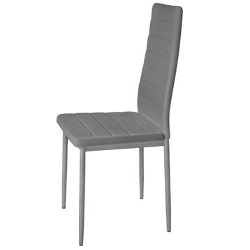 Eetkamerstoelen, kunstleer - grijs, Set van 4, Huis en Inrichting, Verzenden, Nieuw