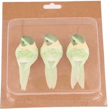 Bird on clip Groen 10,5x3,5x3,5 cm 3 stuks, Hobby en Vrije tijd, Ophalen of Verzenden, Nieuw