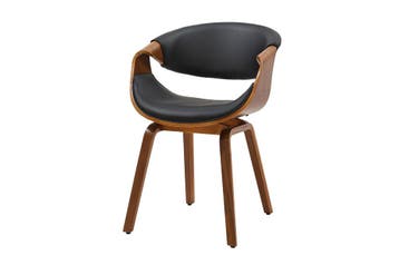 Stoel ORGANIC met armleuningen, zwart kunstleer en frame in, Ophalen of Verzenden, Nieuw