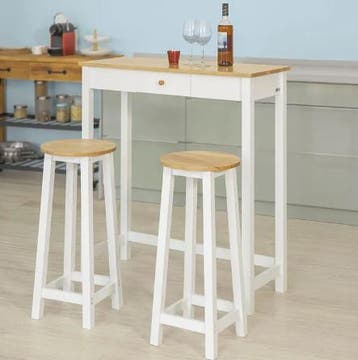2dekans | SoBuy Bartafel met 2 Barkrukken - Max. 90 kg per, Ophalen of Verzenden, Zo goed als nieuw