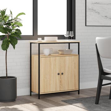 vidaXL Dressoir Sonoma Eiken 70x30x80 cm Bewerkt Hout, Verzenden, Nieuw, Overige houtsoorten, Minder dan 50 cm