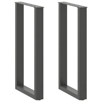 vidaXL Bartafelpoten 2 st U-vormig 40x(90-91) cm staal, Huis en Inrichting, Tafelonderdelen, Verzenden, Nieuw