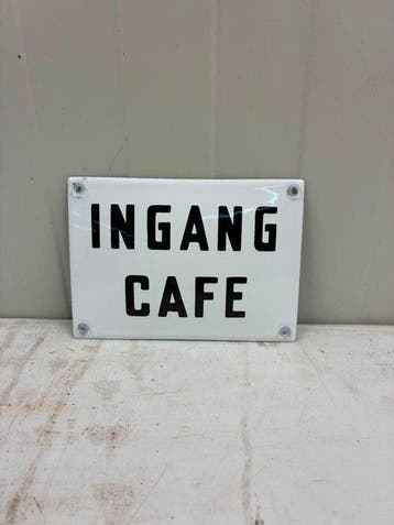Ingang Café – Emaille Horecabord – Klassieke Nederlandse