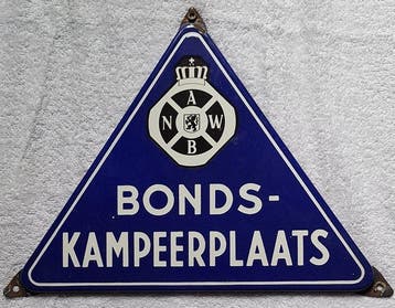 Langcat Bussum - Emaille bord - ANWB Bonds-Kampeerplaats -