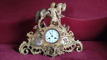 Figurale pendule - Brons, Messing, Emaille - 1850-1900