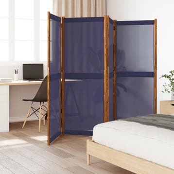 vidaXL Kamerscherm met 4 panelen 280x180 cm donkerblauw, Verzenden, Nieuw