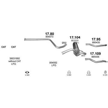 Uitlaatpijp OPEL [17.80], Auto-onderdelen, Nieuw, Opel
