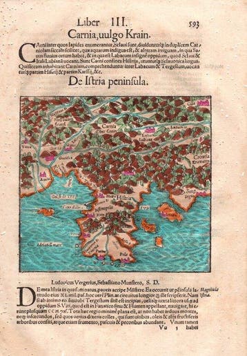 Kroatië - Kaart van Istrië; Cosmographia Universalis,, Boeken, Nieuw