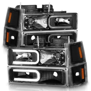 ANZO 88-98 Chevrolet C1500 Crystal Headlights w/ Light Bar, Auto-onderdelen, Ophalen of Verzenden, Nieuw