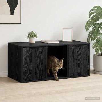 vidaXL Kattenkrat meubel Zwart eiken 100 x 49 x 45 cm, Verzenden, Nieuw
