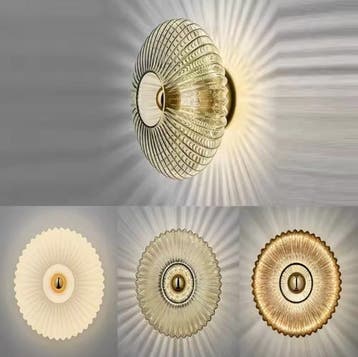 Glazen LED wandlamp modern rookgrijs cognac melkwit, Verzenden, Nieuw