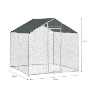 Kippenren Wels buitenren 2x2x2 m donkergroen pro.tec, Verzenden, Nieuw