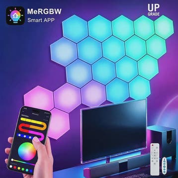 Slimme Hexagon LED Wandlampen met App & Muziek Sync - RGB Kl, Verzenden, Nieuw