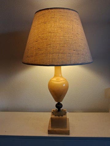 Tafellamp - Albast, Brons - Hoogwaardige lamp