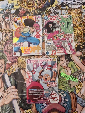 Bandai - 3 Card - One Piece - Usopp Chopper Brooke X Round, Nieuw