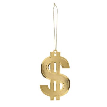 Foute Dollar Ketting Goud XXL, Ophalen of Verzenden, Nieuw
