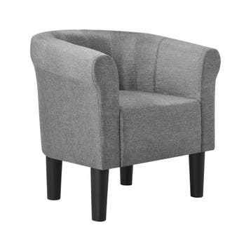 Kuipstoel Ariel schelpen fauteuil stof 70x70x58 cm grijs, Verzenden, Nieuw