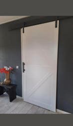 Binnendeur, schuifdeur, barnwooddeur (met railsysteem), Doe-het-zelf en Verbouw, Deuren en Horren, 100 tot 120 cm, Glas, 215 cm of meer