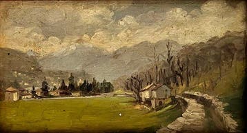Silvio Poma (1840-1932), Toegeschreven aan - Veduta di Lenno, Antiek en Kunst, Kunst | Schilderijen | Klassiek