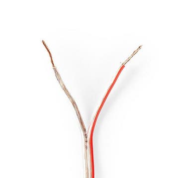 Luidsprekerkabel op rol | 100 meter (0.75 mm², Transparant), Verzenden, Nieuw