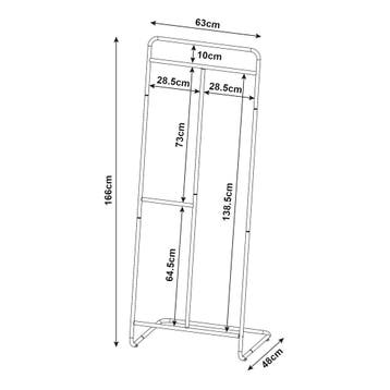 Kledingrek Sandviken kapstok staal 166x63x48 cm zwart [en.ca, Verzenden, Nieuw