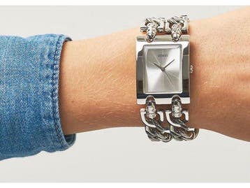 GUESS Watches -  W1117L1 -  dameshorloge -  heavy metal -, Verzenden, Zo goed als nieuw, Guess