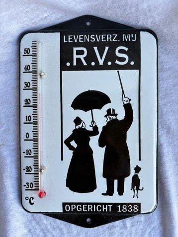 Zeldzame R.V.S. levensverzekering thermometer – nostalgische
