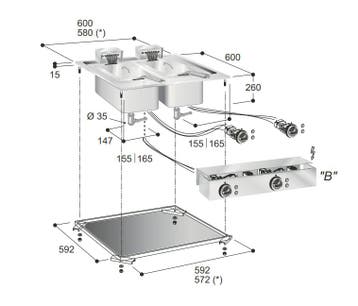 Mareno Drop-in Friteuse 10+10 Liter – 60cm – 18kW Profes, Verzenden, Nieuw in verpakking