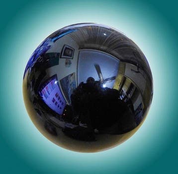 obsidiaanbol, Mexicaans gepolijst. - Hoogte: 80 mm -