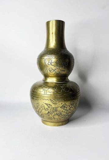 Vaas - Messing - China - Begin 20e eeuw (WO I) - Chinese, Antiek en Kunst